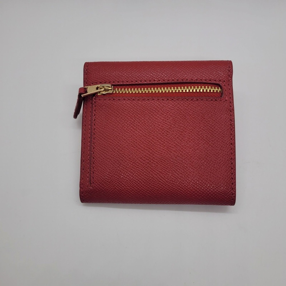 Coach Small Trifold Wallet True Red Crossgrain Leather F87588 - Picture 2 of 8